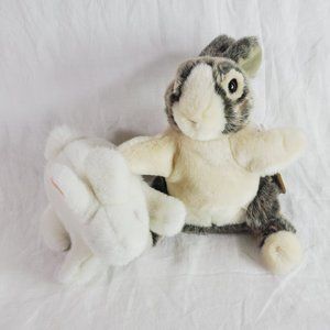 Folkmanis Dutch Bunny Rabbit Puppet Lot 2 Plush Stuffed Animal Puppets